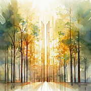 Emerald and Gold Aura - Architecture Art Styles Art Painting by Lourry Legarde