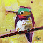 Emerald Crested Hummingbird Painting by Roxy Rich Emerald Crested Hummingbird Painting by Roxy Rich