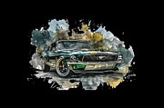 Emerald Mustang T-shirt Digital Art by Bill Posner