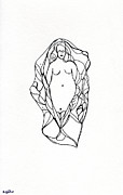 Emerging Goddess Drawing by Bentley Davis Emerging Goddess Drawing by Bentley Davis
