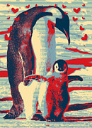 Emperor penguin pop art poster Digital Art by Christina Fairhead Art and Merch