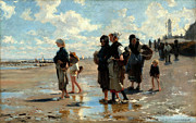 En route pour la peche -Setting Out to Fish-. Dated 1878. Painting by John Singer Sargent