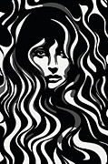 Enalira - Woman in black and white 2/5 Digital Art by Sabantha