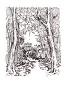 End of the Road Drawing by Joseph A Langley