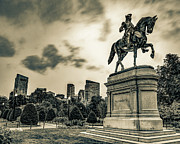Equestrian Statue And George Washington In Sepia - Boston Massachusetts Photograph by Gregory Ballos Equestrian Statue And George Washington In Sepia - Boston Massachusetts Photograph by Gregory Ballos
