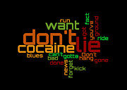 Eric Clapton - Cocaine Lyrical Cloud Digital Art by Susan Maxwell Schmidt