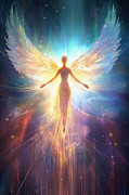 Ethereal Angel Artwork Painting by Lourry Legarde