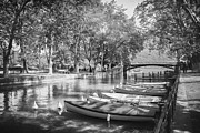 European Canal Scenes Annecy France Black and White  Photograph by Carol Japp