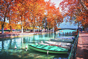 European Canal Scenes Annecy France  Photograph by Carol Japp