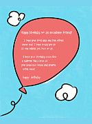 Excellent Friend Birthday Balloon Digital Art by Ashley Rice