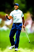 Excited Tiger woods Digital Art by Gradify Creations Excited Tiger woods Digital Art by Gradify Creations