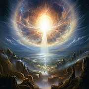 Exploding into the Infinite Glow Painting by Lourry Legarde