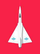 F-106 Delta Dart Jet Aircraft - Crimson Digital Art by Organic Synthesis