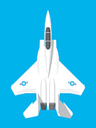 F-15 Eagle Fighter Jet Aircraft - Blue Digital Art by Organic Synthesis