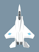 F-15 Eagle Fighter Jet Aircraft - Slate Digital Art by Organic Synthesis