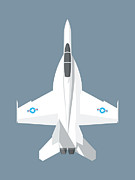 F-18 Super Hornet Jet Fighter Aircraft - Slate Digital Art by Organic Synthesis