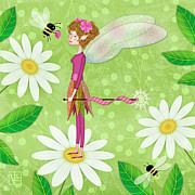 F is for Fairy and Flowers Digital Art by Valerie Drake Lesiak