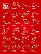 F1 Circuits 2023 Red Digital Art by Afterdarkness