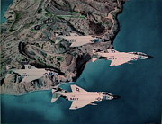 F4J's over Point Loma Painting by Benjamin Ragland