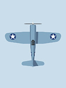 F4U Corsair WWII Fighter Aircraft - Grey Digital Art by Organic Synthesis