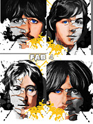Fab 4 parody portraits Digital Art by Christina Fairhead Art and Merch