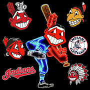 Faces of the Cleveland Indians Mixed Media by Pheasant Run Gallery Faces of the Cleveland Indians Mixed Media by Pheasant Run Gallery
