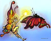 Faerie n Butterfly Painting by Kevin Middleton
