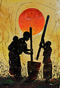 Family Helps Painting by Daniel Nshira Akortia Family Helps Painting by Daniel Nshira Akortia
