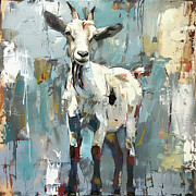 Farm Goat Painting by Tina LeCour Farm Goat Painting by Tina LeCour