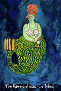Fat Mermaid Loves Hotdogs Painting by Jo Potocki