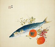 Fattened Fish and Ripe Autumn Fruit - Seiho Takeuchi Digital Art by Samuel HUYNH