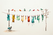 Feathered Whimsy Painting by Lourry Legarde