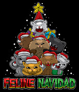 Feline Navidad Feliz Navidad Merry Christmas Digital Art by Mister Tee