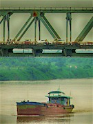 Ferry on the Red River Photograph by Robert Bociaga