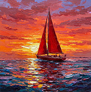 Fiery Kiss of Sunset Painting by Alex Mir