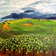 Fig tree in vineyards  Painting by Allio Jenny