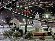 First snow, Tamaqua Depot Square Park Photograph by Donald Serfass