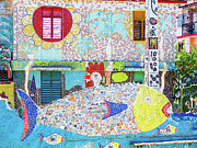 Fish And Rooster Mosaic Art Photograph by Jo Ann Tomaselli