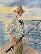 Fisherman Ken Painting by Clara Sue Beym Fisherman Ken Painting by Clara Sue Beym