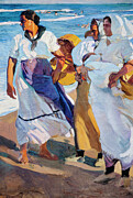Fisherwomen from Valencia by Joaquin Sorolla 1915 Painting by Joaquin sorolla