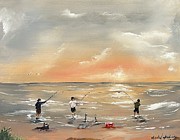 Fishing Painting by Miroslaw  Chelchowski