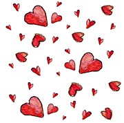 Floating Hearts Painting by Follow Themoonart