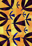Flock of Birds Mixed Media by Andrew Hitchen