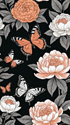 Floral Butterflies Painting by John Gholson Floral Butterflies Painting by John Gholson