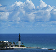 Florida Sky and Lighthouse at Hillsboro Beach Photograph by Corinne Carroll
