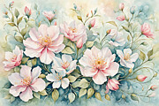 Pink Flowers Arrangement Digital Art by Manjik Pictures