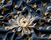 Flower Butterfly Pattern Digital Art by Eris And AI Flower Butterfly Pattern Digital Art by Eris And AI