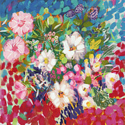 Flower Field 2- Art by Linda Woods Mixed Media by Linda Woods Flower Field 2- Art by Linda Woods Mixed Media by Linda Woods