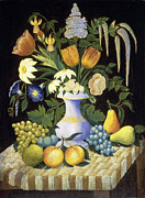 Flowers and Fruit  Painting by 19th Century