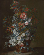 Flowers in a Basket  Painting by Jean Baptiste Monnoyer